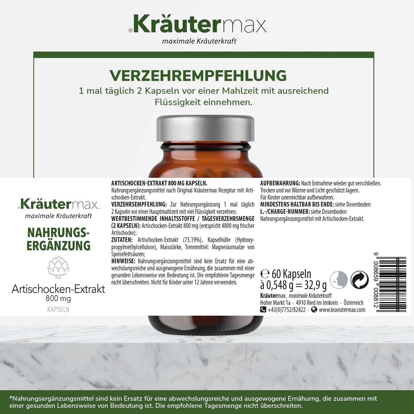 Artischockenextrakt Kapseln 4 x 60 Stück AKTION
