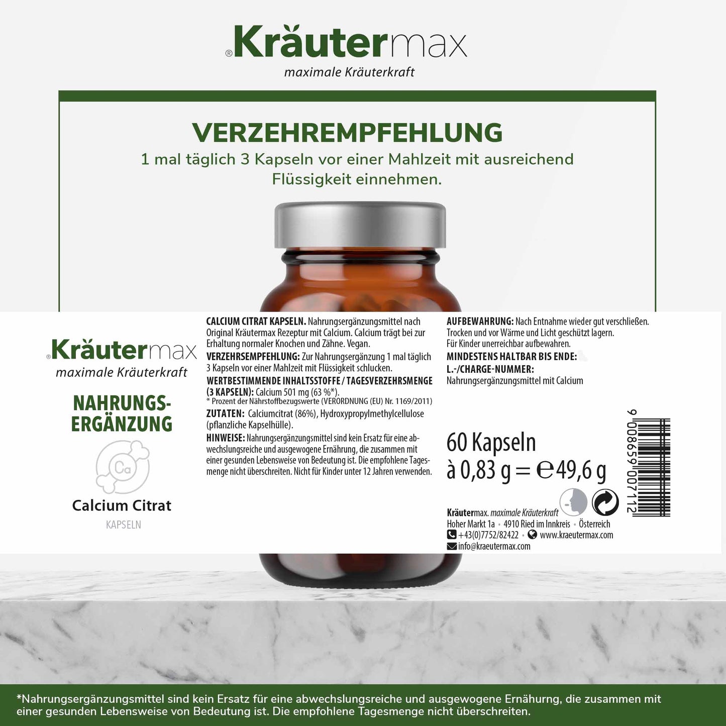 Calcium Citrat Kapseln 1 x 60 Stück