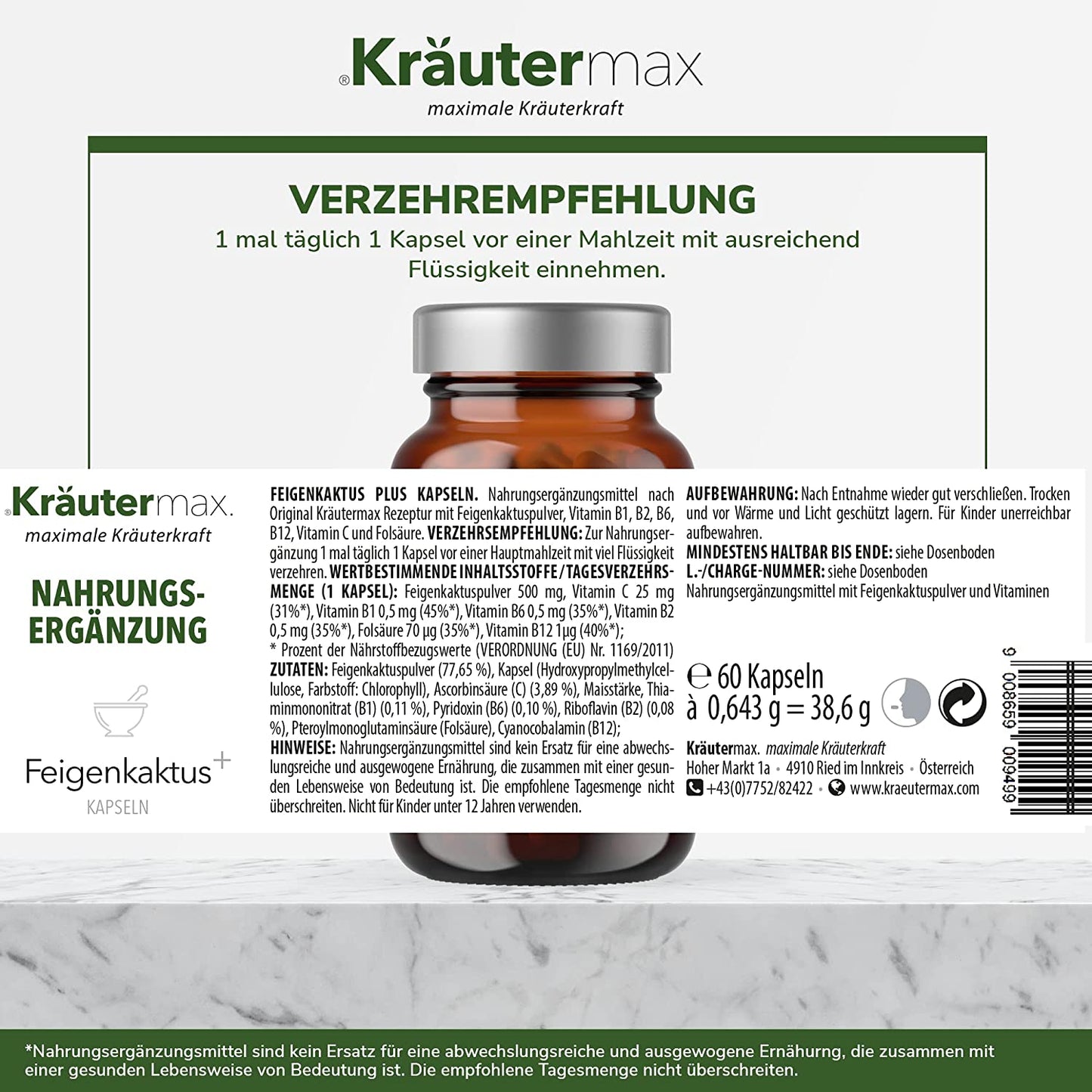 Feigenkaktus Kapseln 1 x 60 Stück