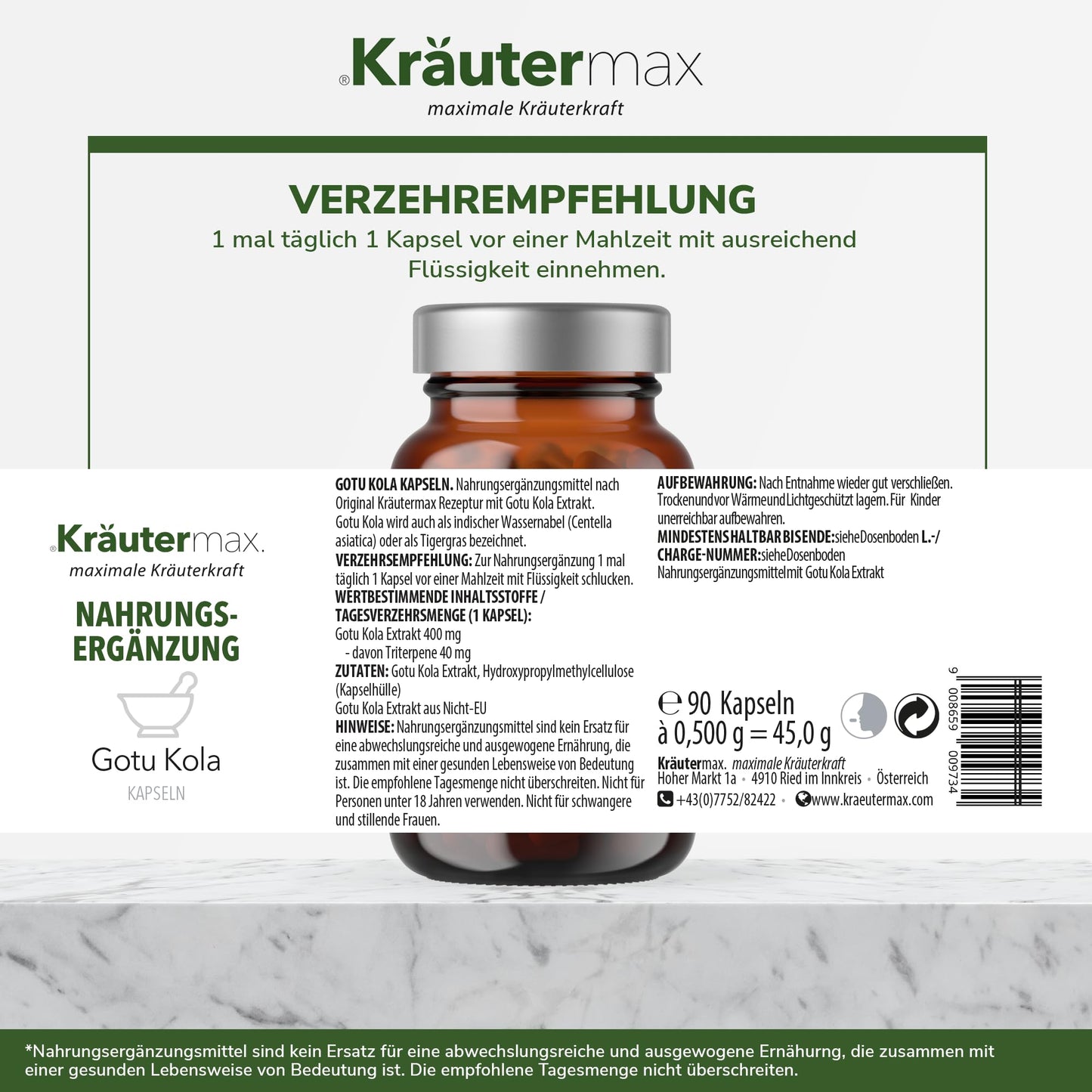 Gotu Kola Kapseln 1 x 90 Stück