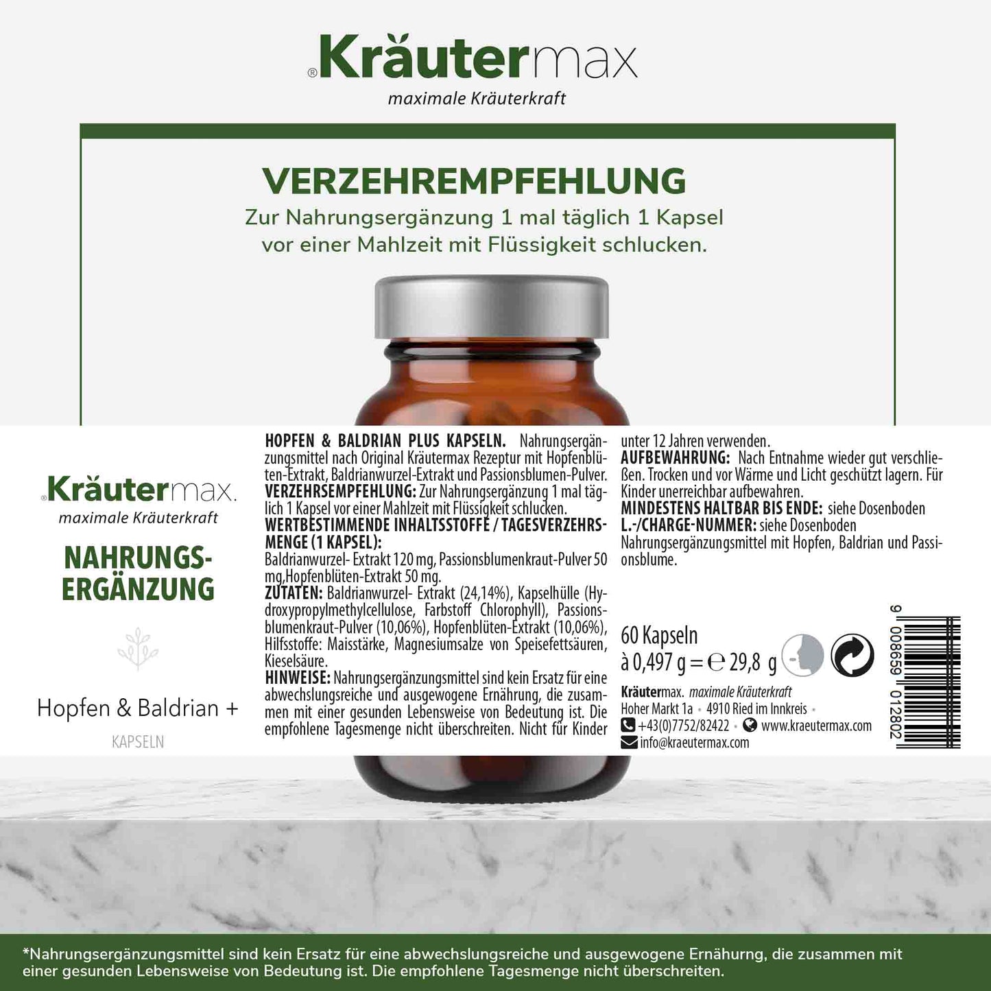 Hopfen & Baldrian + Kapseln 1 x 60 Stück