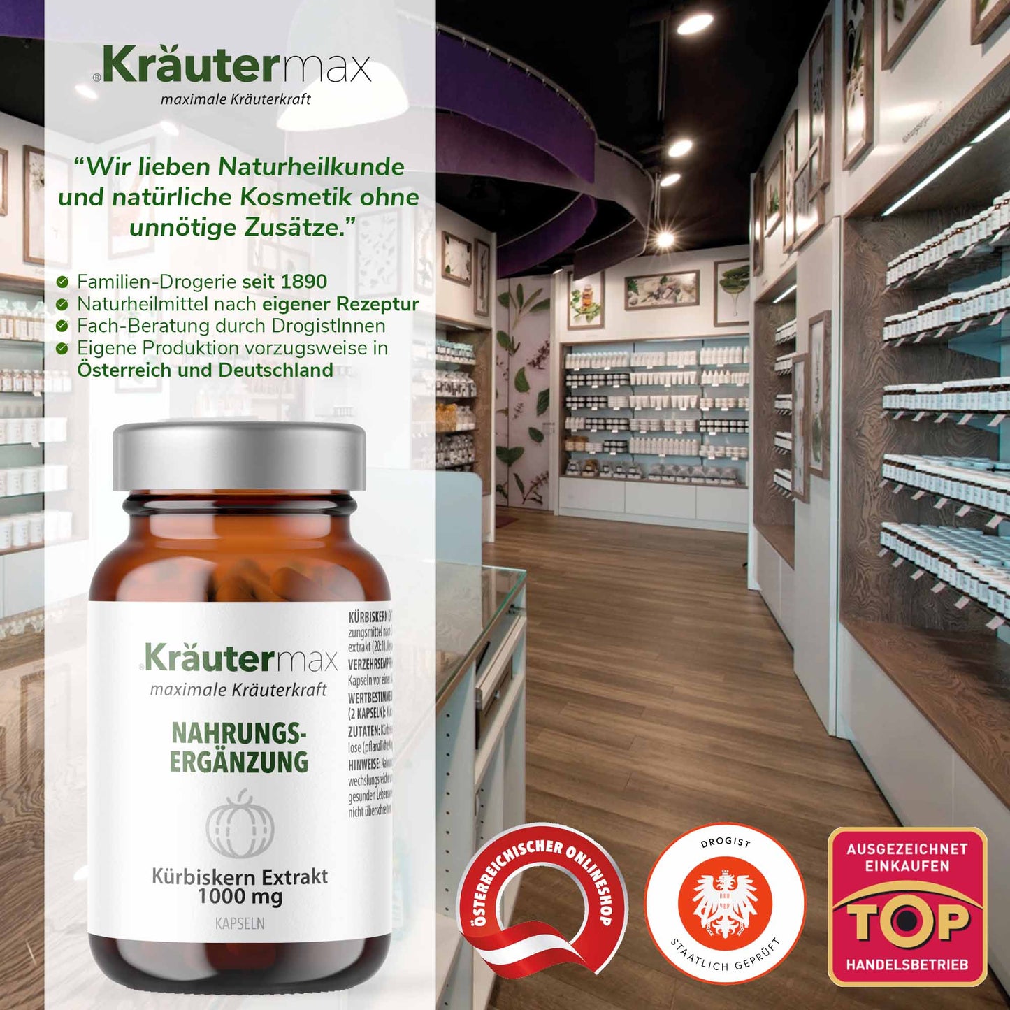 Kürbiskern Extrakt 1000 mg Kapseln 1 x 60 Stück