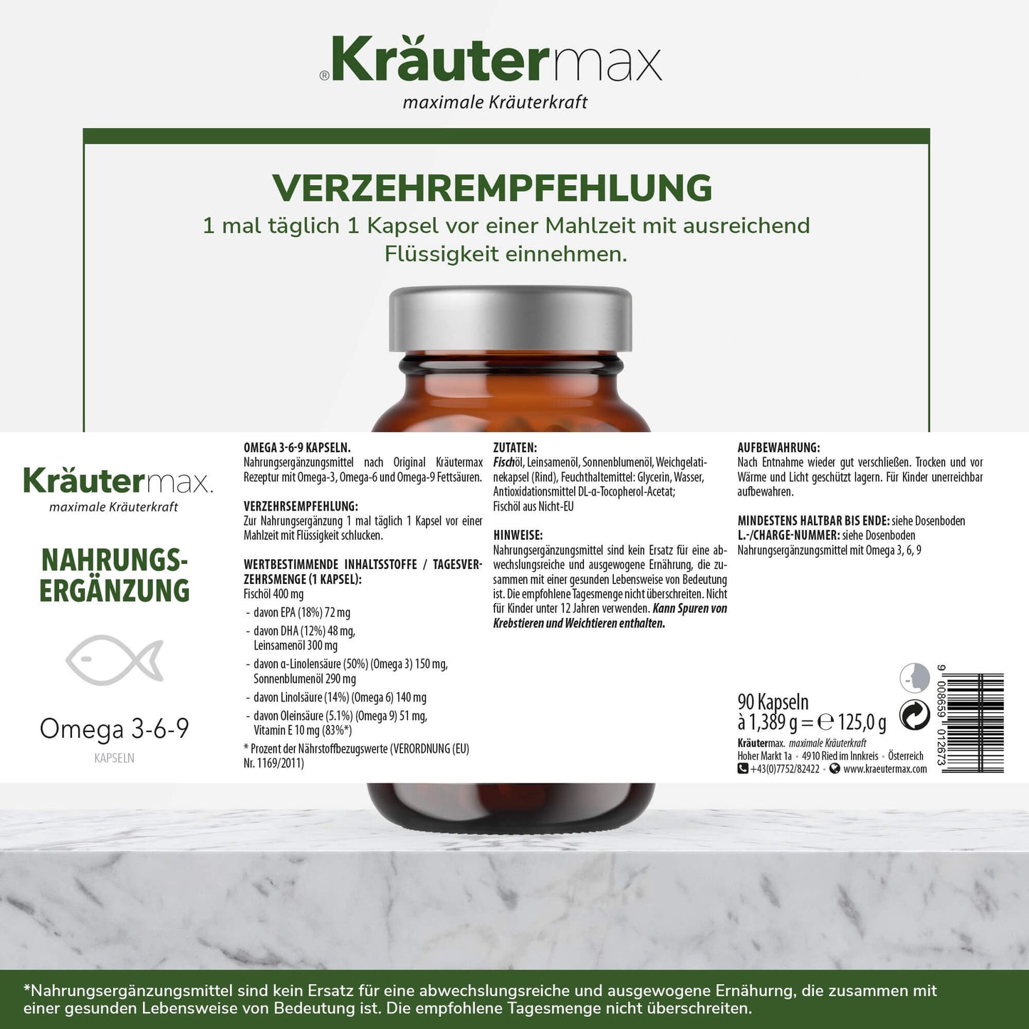 Omega 3 6 9 Kapseln 1 x 90 Stück