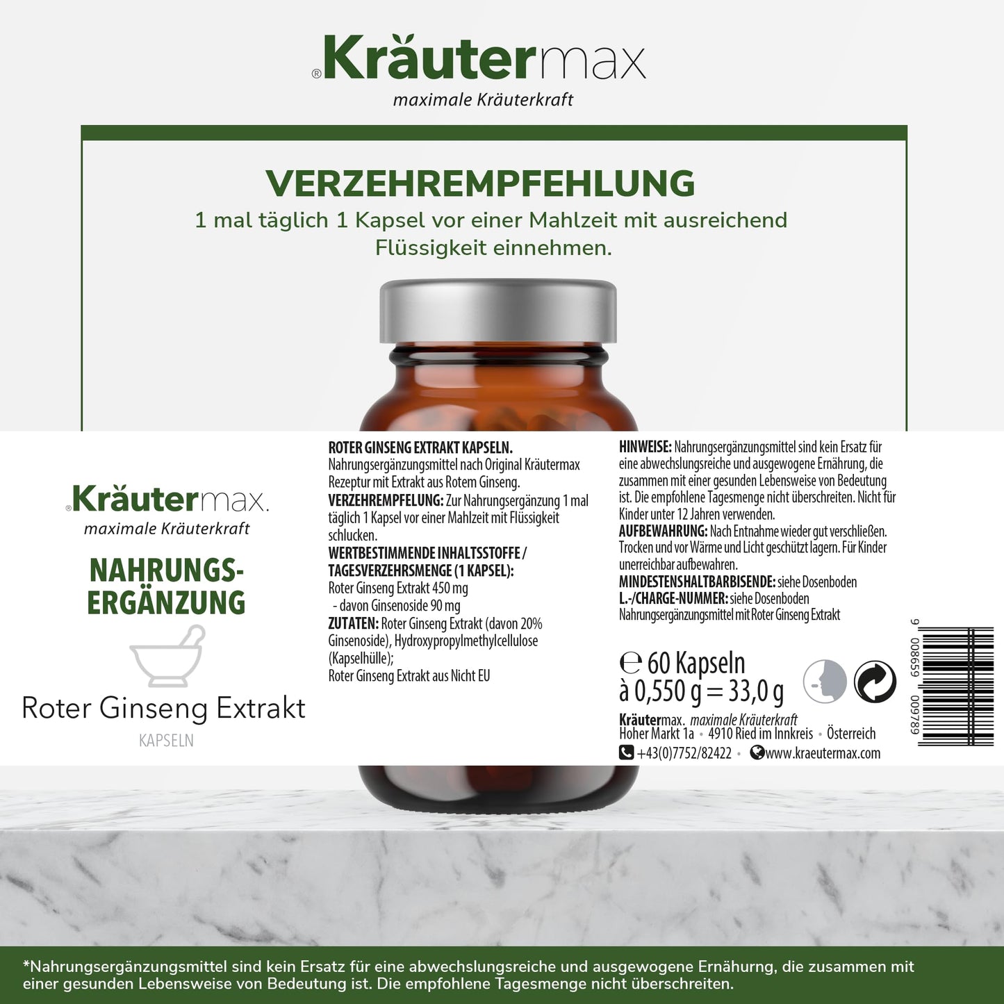 Roter Ginseng Kapseln 1 x 60 Stück