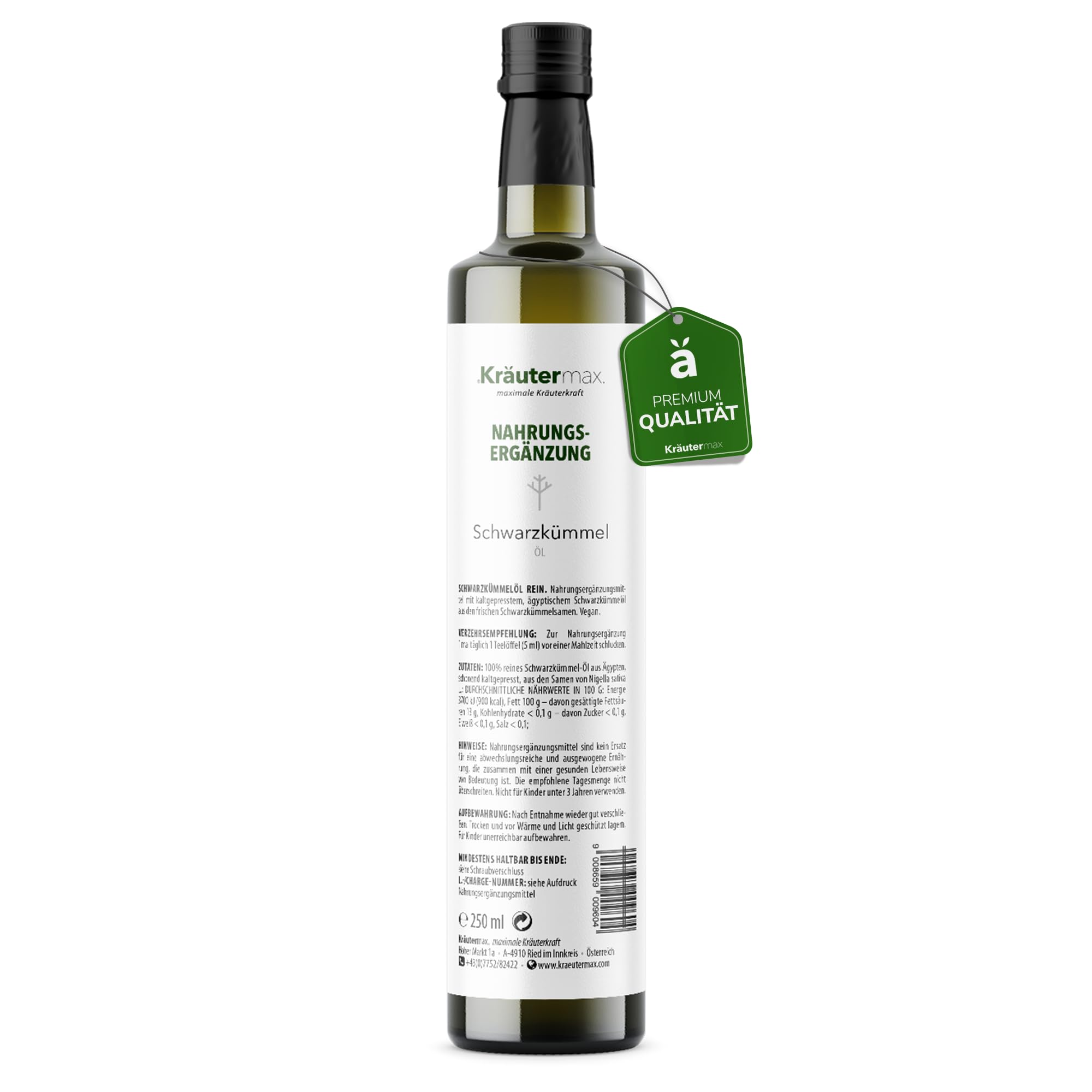 Schwarzkümmelöl rein 250 ml vegan