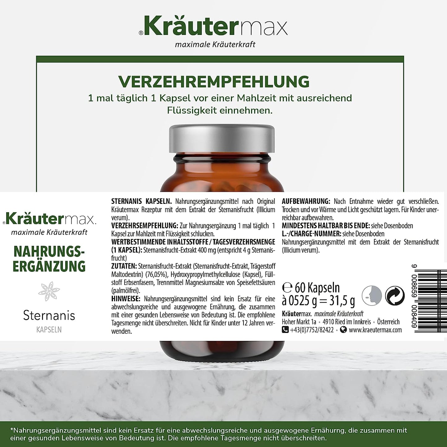 Sternanis Kapseln 1 x 60 Stück