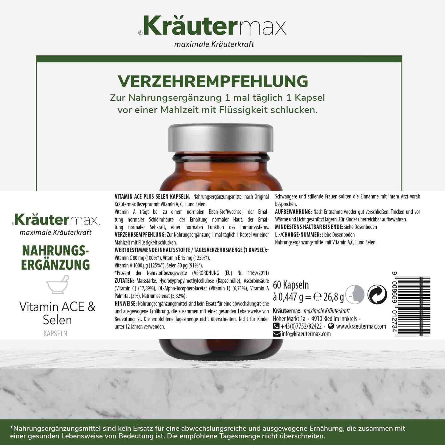 Vitamin ACE & Selen Kapseln 1 x 60 Stück