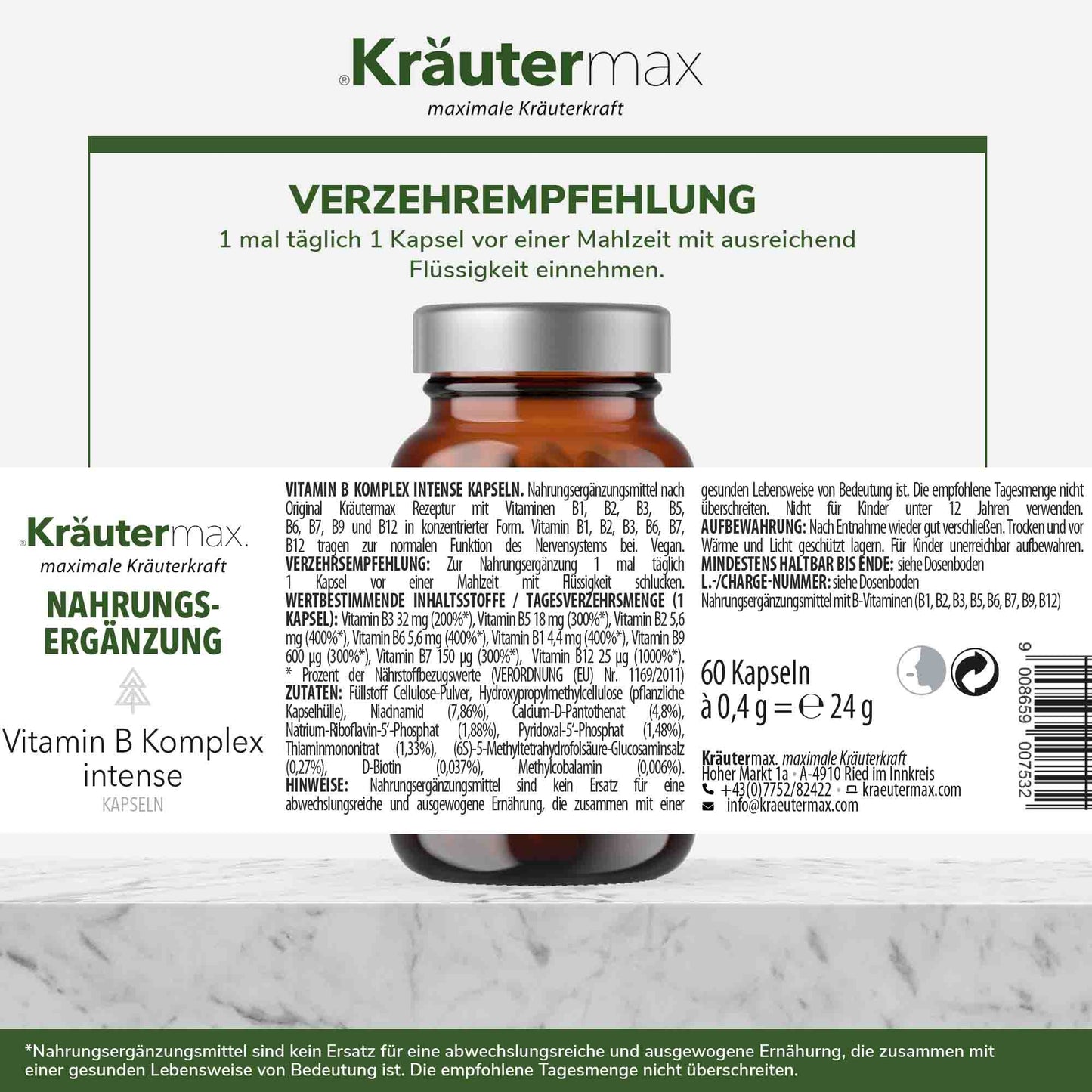 Vitamin B Komplex intense Kapseln 1 x 60 Stück