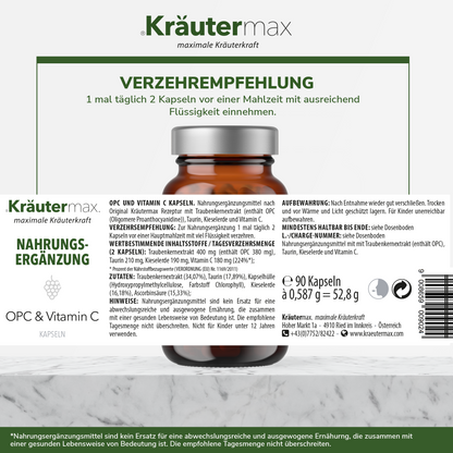 OPC und Vitamin C Kapseln Kapseln 4 x 90 Stück AKTION