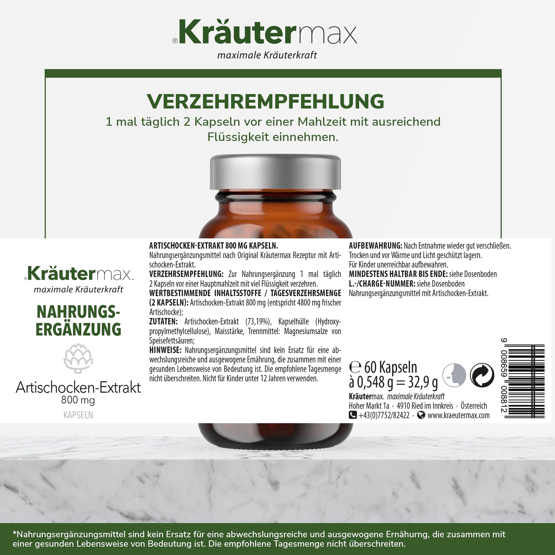 Artischockenextrakt Kapseln 4 x 60 Stück AKTION