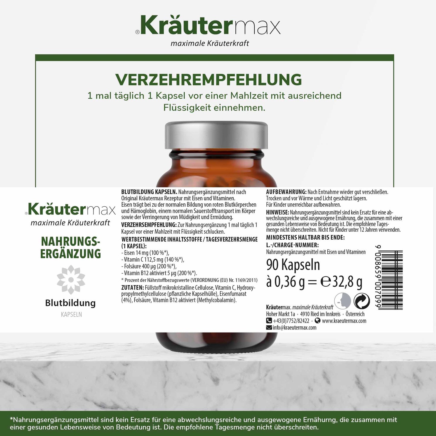 Blutbildung EisenmitVitaminCKapseln5Etikett