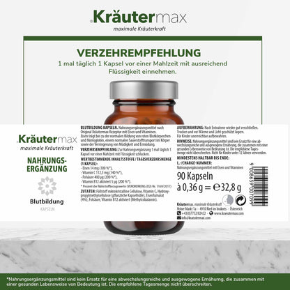 Blutbildung EisenmitVitaminCKapseln5Etikett