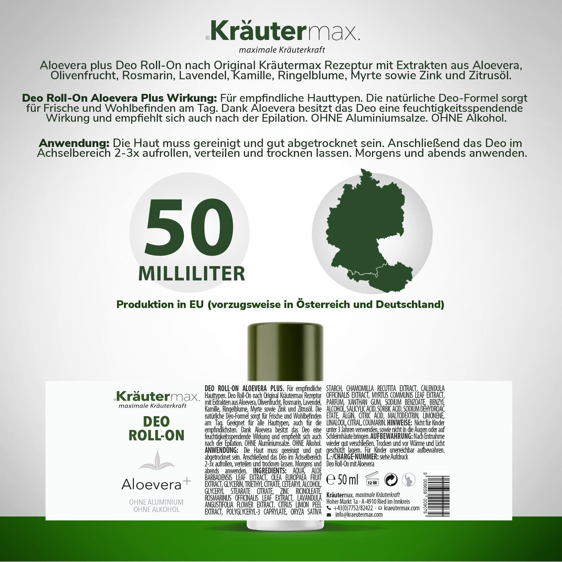 Dark Green Aloe Vera Deo 1 x 50 ml