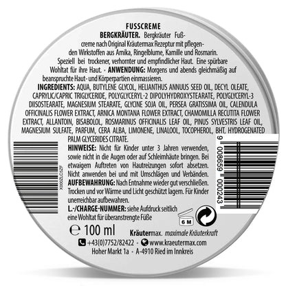 Bergkräuter Fusscreme 1 x 100 ml - Kraeutermax