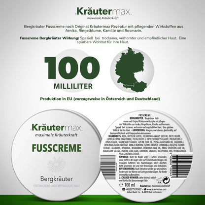 Bergkräuter Fusscreme 1 x 100 ml - Kraeutermax