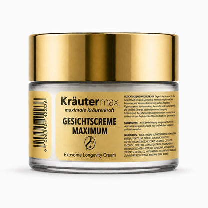 Maximum Exosome Longevity Gesichtscreme von Kräutermax, Tiegel mit 50 ml