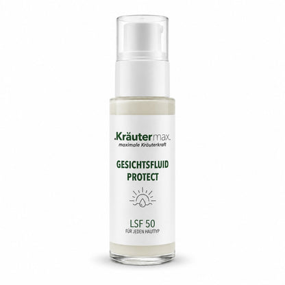 Protect LSF 50 Gesichtsfluid von Kräutermax, Flasche mit 30 ml