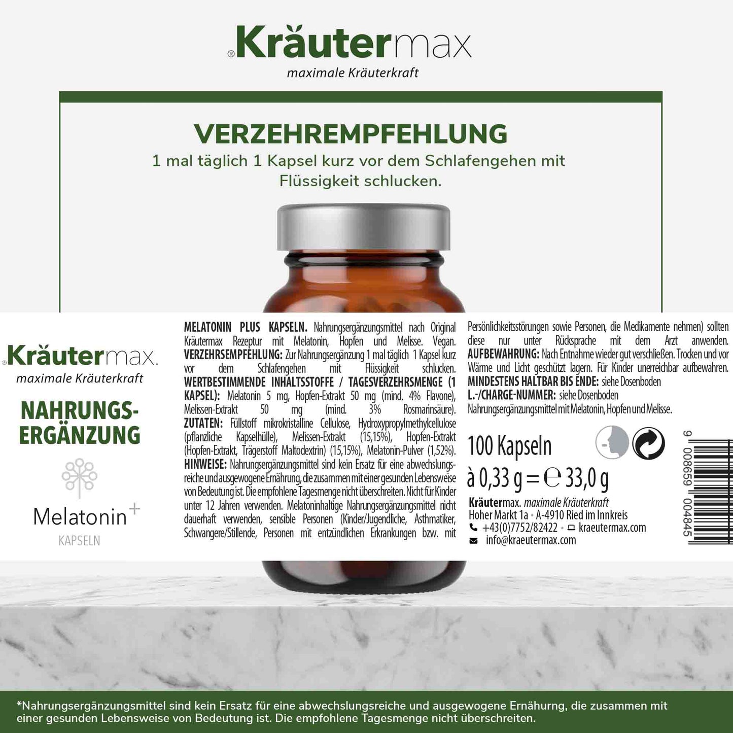 Melatonin 5 mg Kapseln 1 x 100 Stück