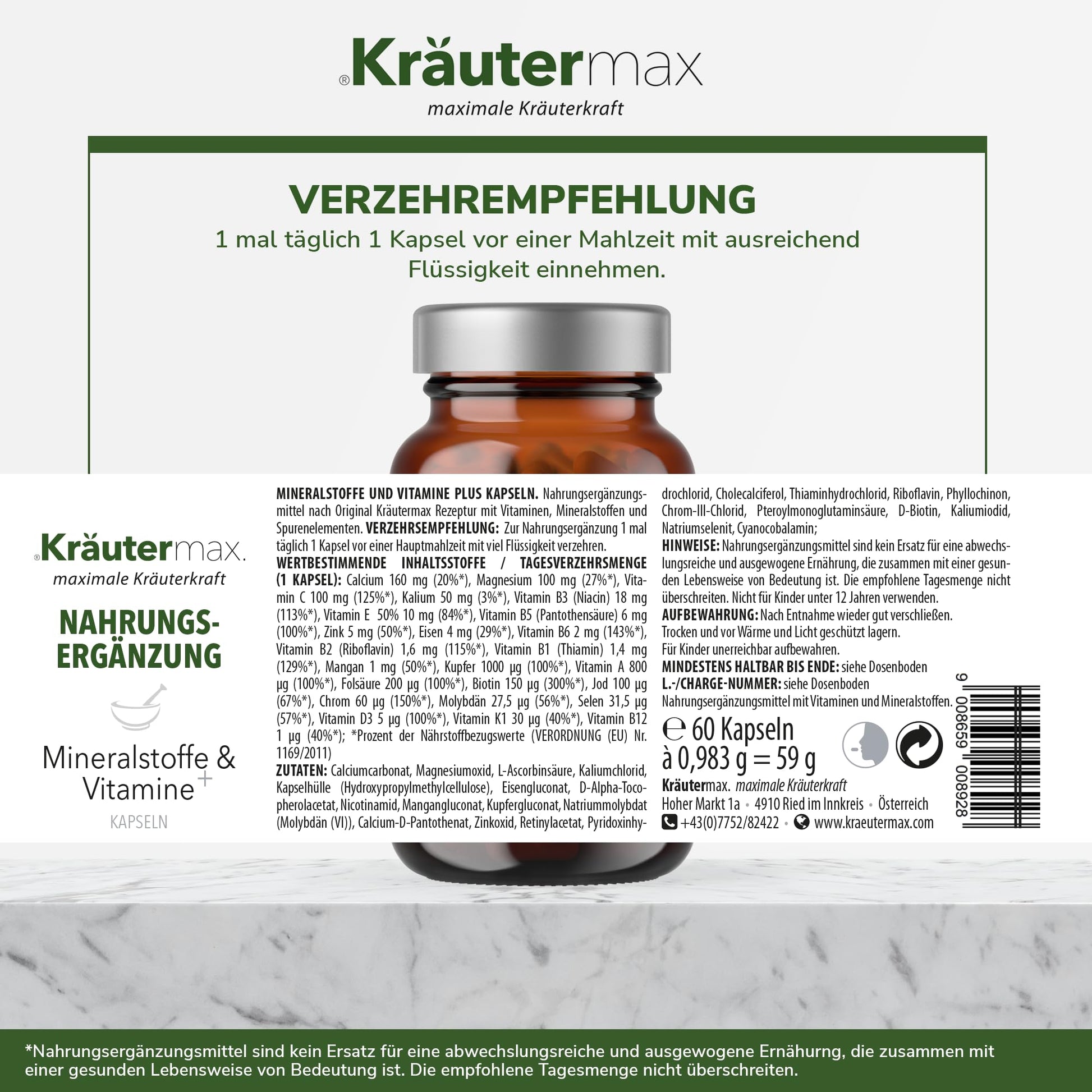 Dark Slate Gray Mineralstoffe und Vitamine Kapseln 1 x 60 Stück