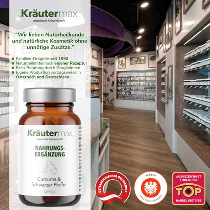 Curcuma mit Pfeffer Kapseln 1 x 90 Stück - Kraeutermax