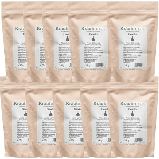 Nussschnaps Gewürz Ansatz Mischung für 2 Liter 10 x 60 g AKTION