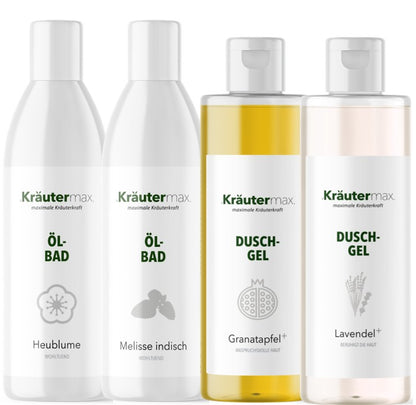 Badeöl & Duschgel Set 4x250 ml