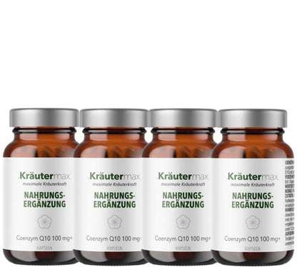 Coenzym Q10 100 mg Kapseln von Kräutermax, vegan, mit Lecithin, 4 x 60 Stück