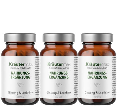 Ginseng und Lecithin+ Kapseln 3 x 60 Stück AKTION