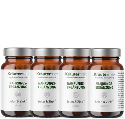 Selen mit Zink plus Kapseln von Kräutermax, Vorratspackung mit 4 x 60 Kapseln