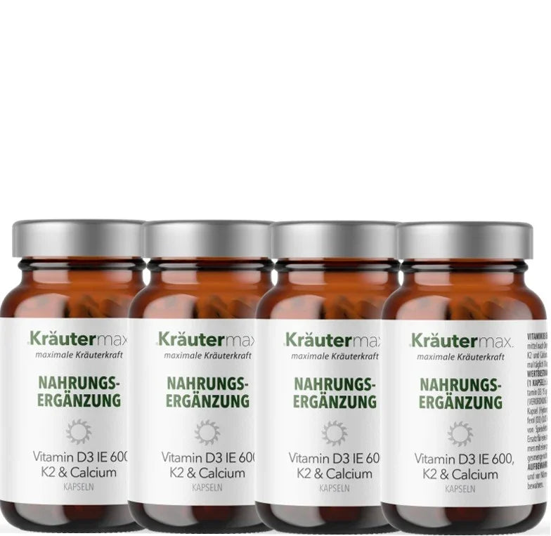Vitamin D3 600 IE K2 Calcium Kapseln 4x60 Stück AKTION