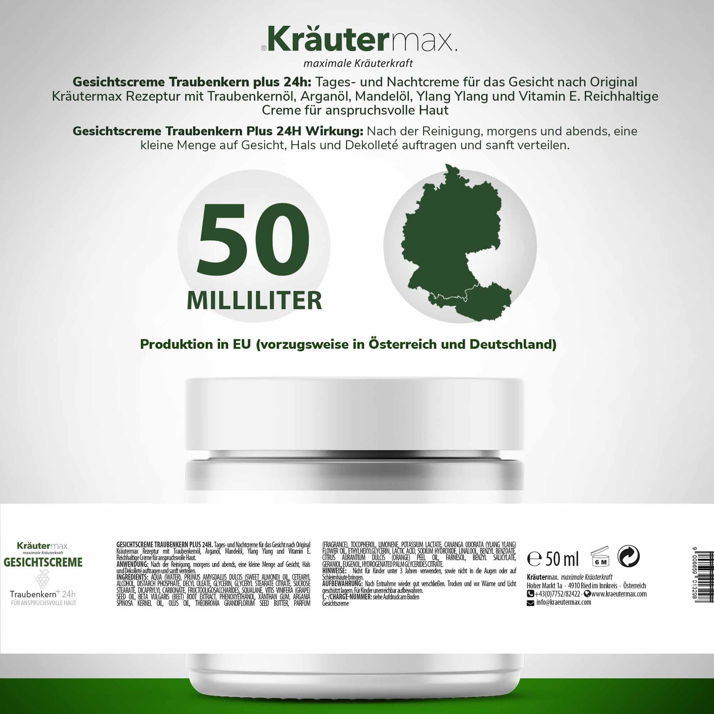 Traubenkernöl Creme Gesichtscreme 1 x 50 ml