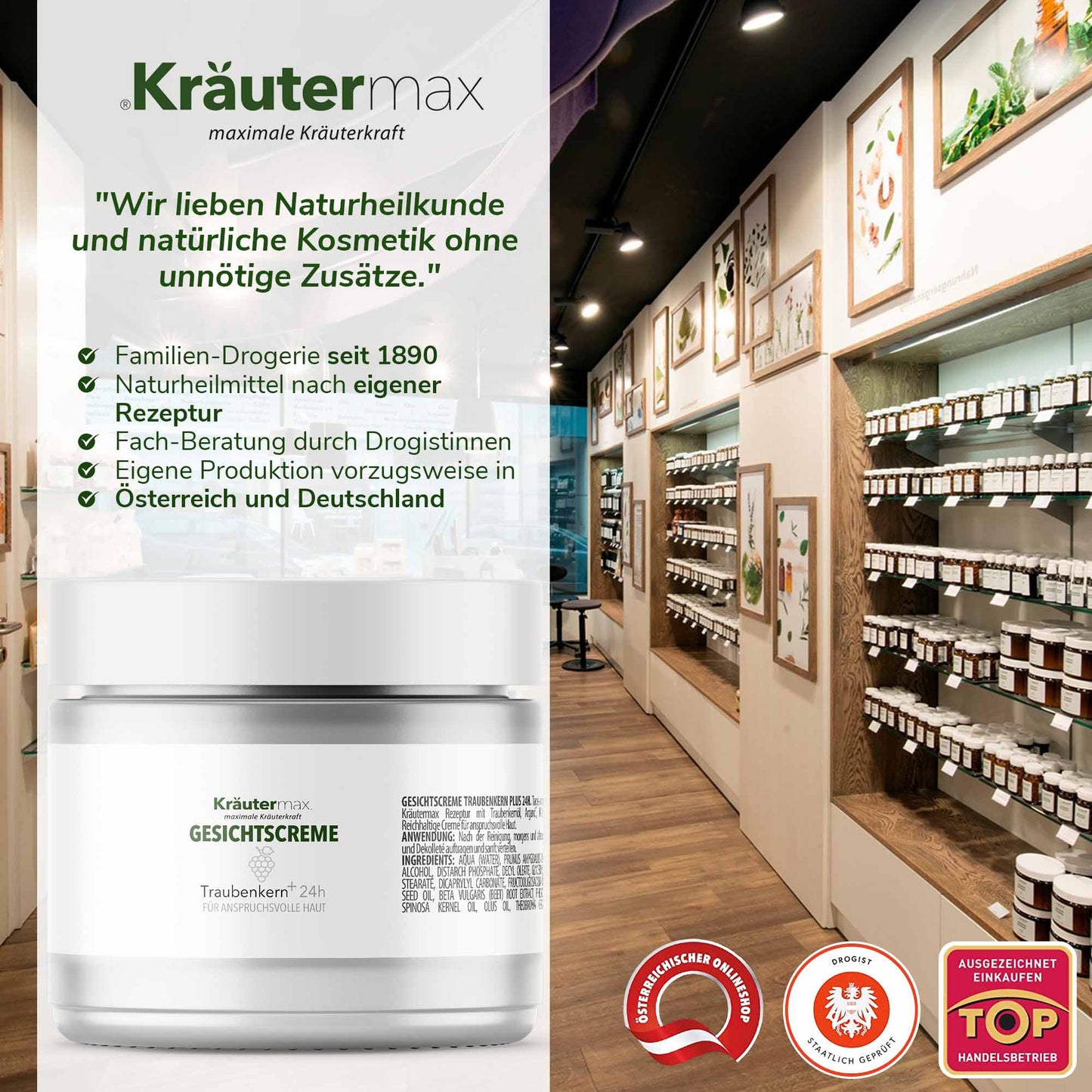 Traubenkernöl Creme Gesichtscreme 1 x 50 ml