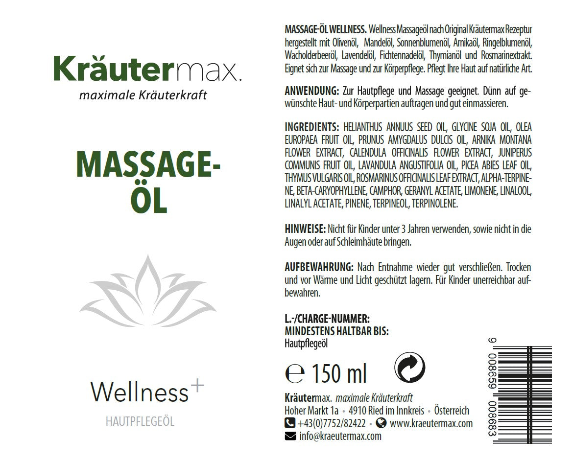 Wellness Massageöl 1 x 150 ml