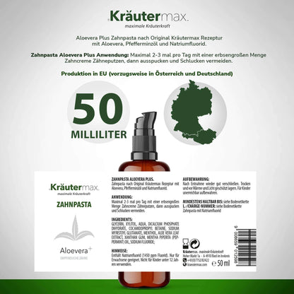 Aloe Vera Zahnpasta 4 x 50 ml AKTION - Kraeutermax