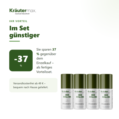 Aloe Vera Deo 4x50 ml – Ihr Vorteil: 37 % sparen gegenüber Einzelkauf