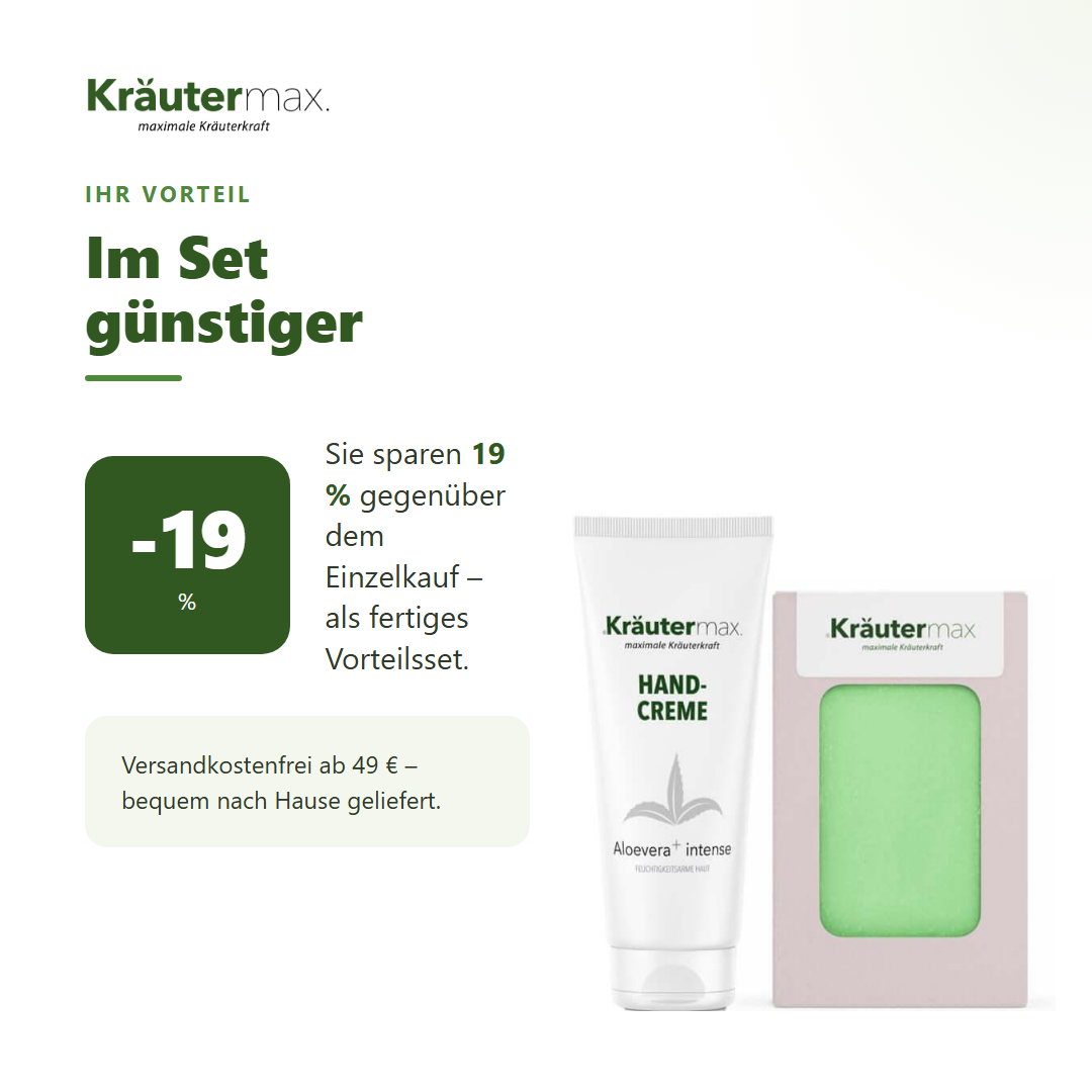 Aloe Vera Handcreme 1 x 70 ml + Aloe Vera Seife 1 x 100 g – Ihr Vorteil: 19 % sparen gegenüber Einzelkauf