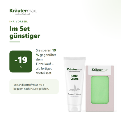 Aloe Vera Handcreme 1 x 70 ml + Aloe Vera Seife 1 x 100 g – Ihr Vorteil: 19 % sparen gegenüber Einzelkauf