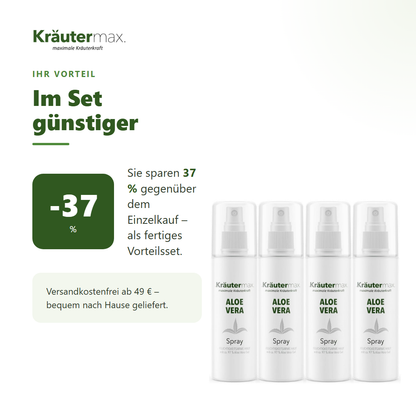 Aloe Vera Spray 4 x 100 ml – Ihr Vorteil: 37 % sparen gegenüber Einzelkauf