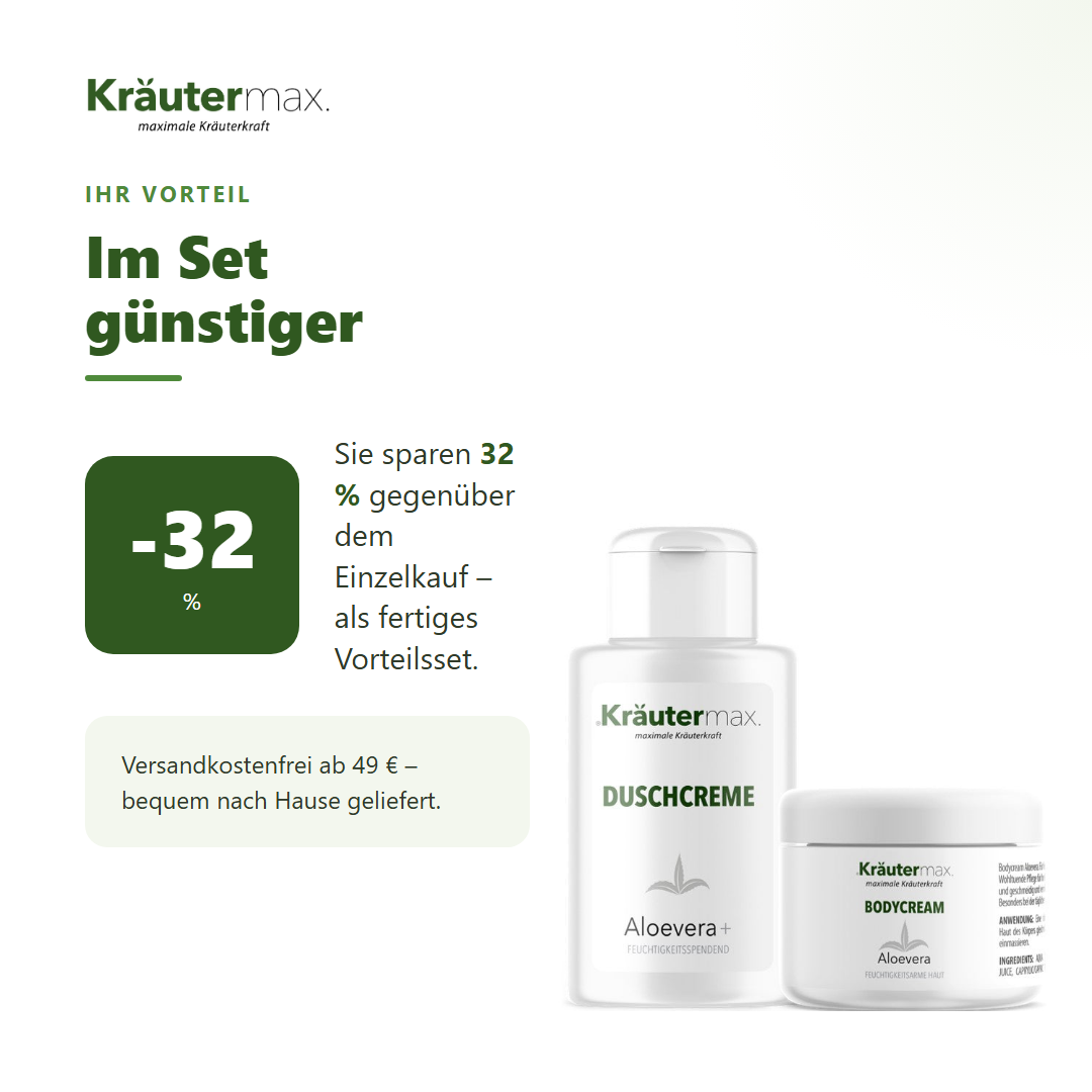 Aloevera Duschcreme + Bodycream Set – Ihr Vorteil: 32 % sparen gegenüber Einzelkauf