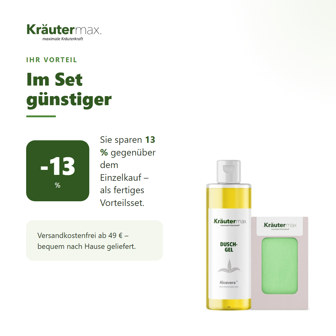 Aloevera Duschgel + Seife Set – Ihr Vorteil: 13 % sparen gegenüber Einzelkauf