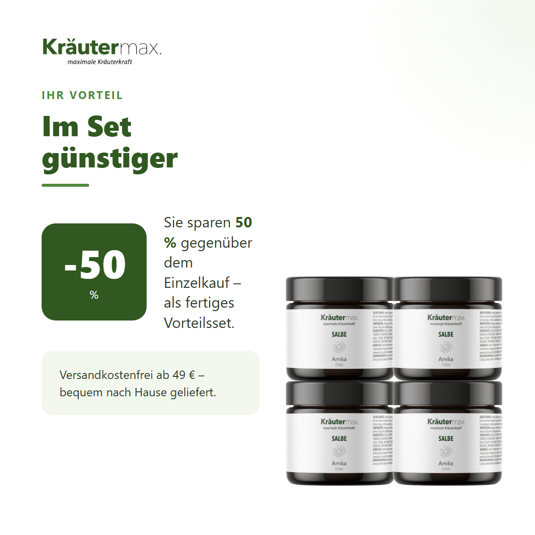 Arnika Salbe 4 x 100 ml – Ihr Vorteil: 50 % sparen gegenüber Einzelkauf