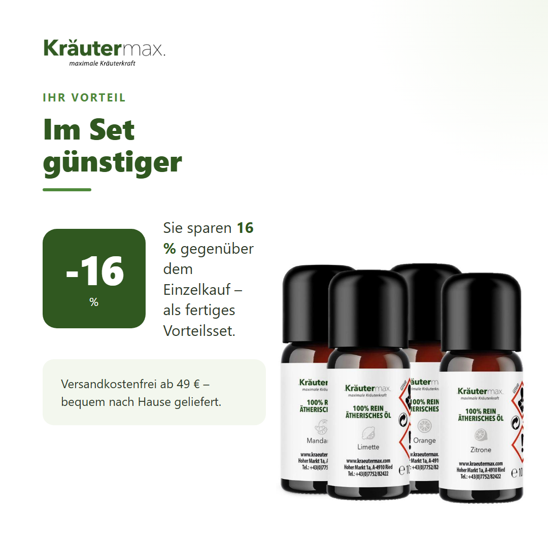 Ätherische Öle Fruchtig 4 x 10 ml – Ihr Vorteil: 16 % sparen gegenüber Einzelkauf