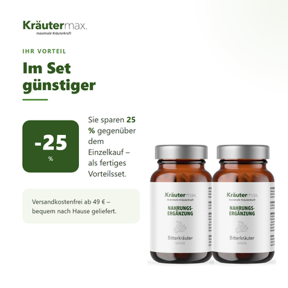 Bitterkräuter Kapseln 2 x 60 Stück – Ihr Vorteil: 25 % sparen gegenüber Einzelkauf