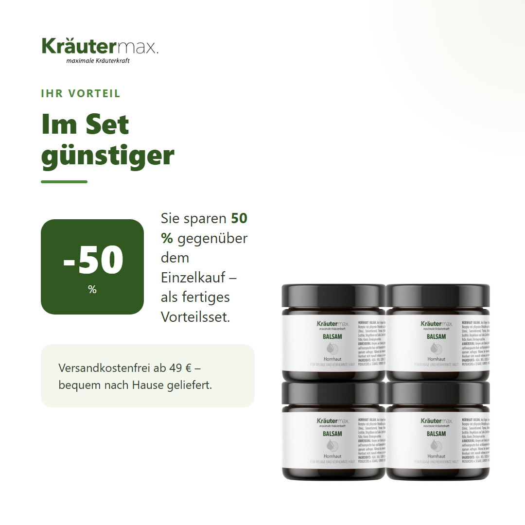 Hornhaut Balsam 4 x 30 ml – Ihr Vorteil: 50 % sparen gegenüber Einzelkauf