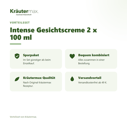 Intense Gesichtscreme 2 x 100 ml von Kräutermax – Vorteilsset, im Set günstiger