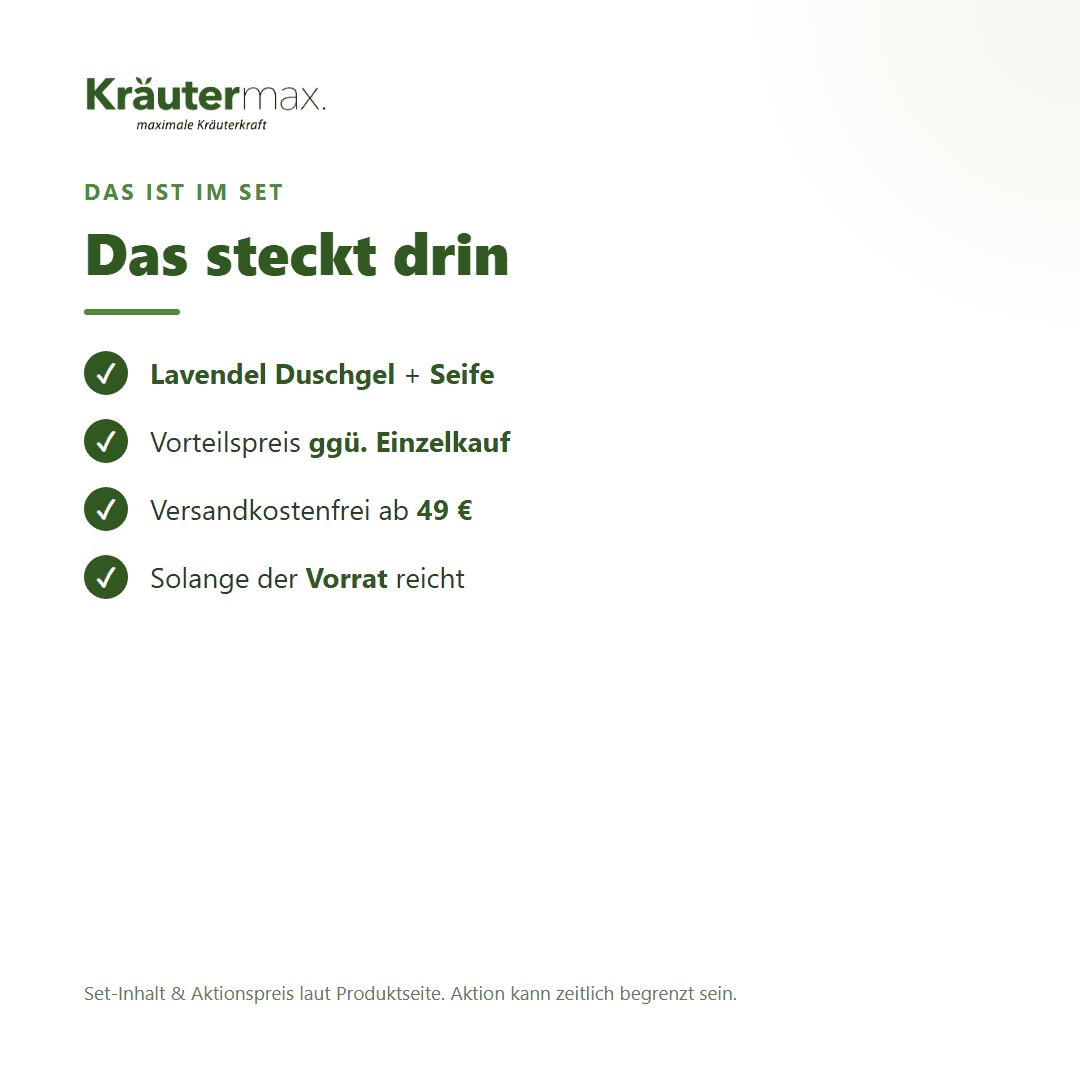 Lavendel Duschgel + Seife Set – Set-Inhalt und Vorteilspreis