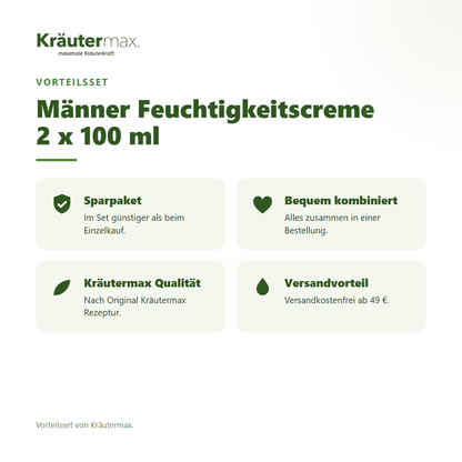 Männer Feuchtigkeitscreme 2 x 100 ml von Kräutermax – Vorteilsset, im Set günstiger