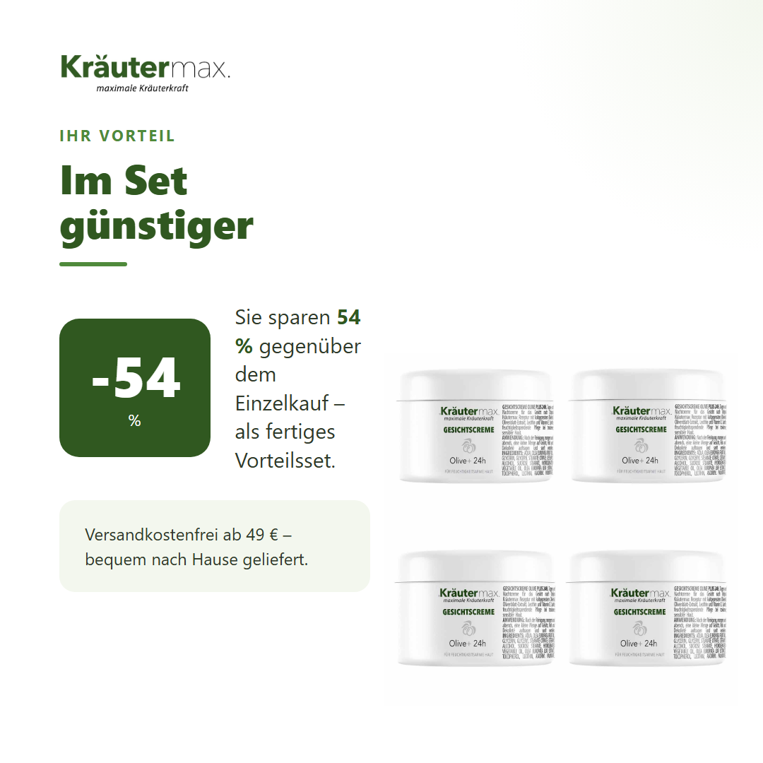 Olive Gesichtscreme 4 x 100 ml – Ihr Vorteil: 54 % sparen gegenüber Einzelkauf