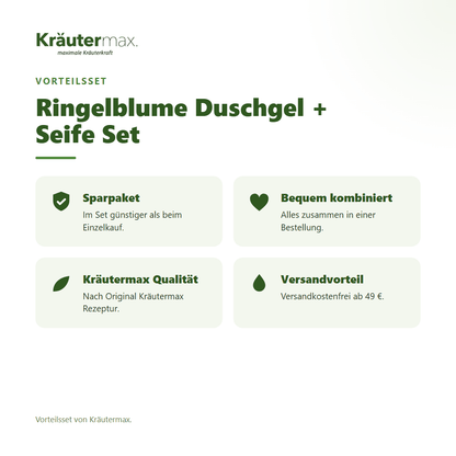 Ringelblume Duschgel + Seife Set von Kräutermax – Vorteilsset, im Set günstiger
