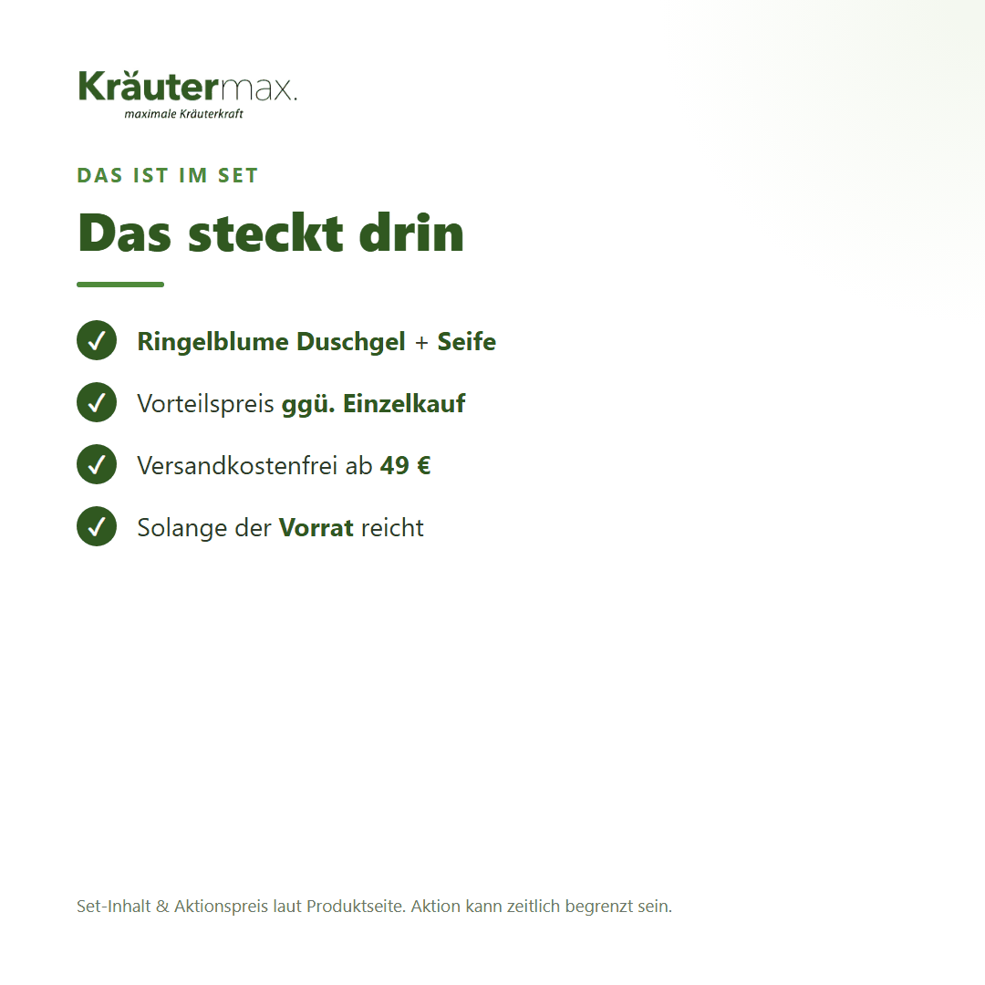 Ringelblume Duschgel + Seife Set – Set-Inhalt und Vorteilspreis